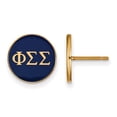 thumbnail image 1 of Sterling Silver w/ 14K Yellow Gold-Plated Official Licensed Greek Sororities Phi Sigma Sigma (???) Enameled Post Earrings, 1 of 3