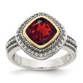 thumbnail image 1 of Sterling Silver w/14k Garnet Ring - Size 8, 1 of 3