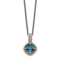 thumbnail image 1 of Shey Couture Sterling Silver with 14K Accent 18 Inch Antiqued CushionLondon Blue Topaz Necklace QTC1381, 1 of 2