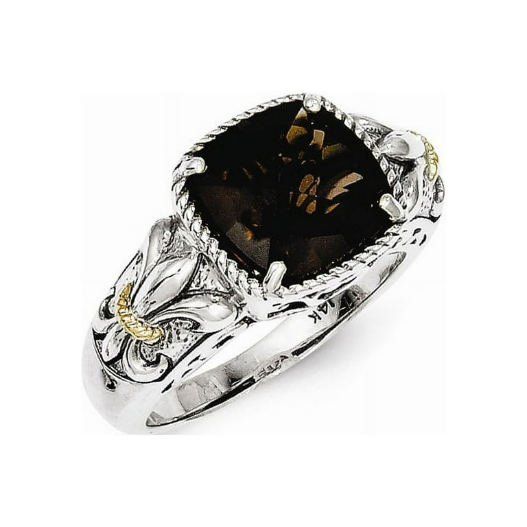 Sterling Silver w/14k Smoky Quartz Ring