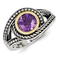 thumbnail image 1 of Sterling Silver w/ 14k Yellow Gold Amethyst Vintage Ring, 1 of 4