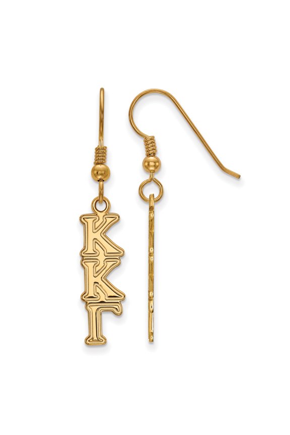 Sterling Silver w/GP LogoArt Kappa Kappa Gamma Dangle Small Earrings Sterling Silver Earrings