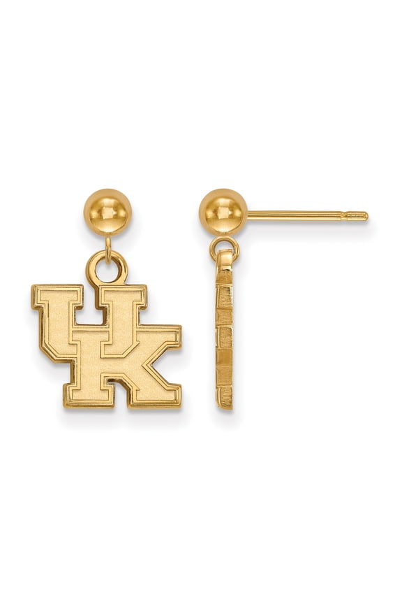 Sterling Silver w/GP LogoArt University of Kentucky Earrings Dangle Ball Sterling Silver Earrings