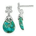 thumbnail image 1 of Sterling Silver w/Reconstituted Turquoise Dangle Earrings Sterling Silver Earrings, 1 of 1