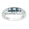 thumbnail image 1 of Sterling Silver with 0.50 cttw Genuine Blue Diamond Three Stone Promise Ring, 1 of 3