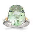 thumbnail image 1 of Sterling Silver with 14K Green Quartz Ring, Size 8, 1 of 1