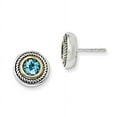 thumbnail image 1 of Sterling Silver with 14k Blue Topaz Earrings, 1 of 1