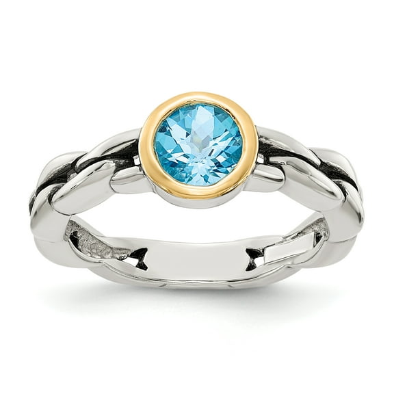 Sterling Silver with 14k Sky Blue Topaz Ring