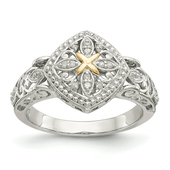 Sterling Silver with 14ky Diamond Ring
