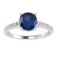 thumbnail image 1 of Sterling Silver with Blue Sapphire and White Topaz Engagement Ring, 1 of 3