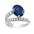 thumbnail image 1 of Sterling Silver with Blue Sapphire and White Topaz Solitaire Ring, 1 of 1