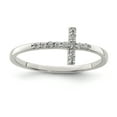 thumbnail image 1 of Sterling Silver with CZ Sideways Cross Ring - Size 9, 1 of 1