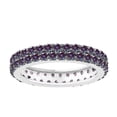 thumbnail image 1 of Sterling Silver with Color Changing Alexandrite Two Row Eternity Band Ring, 1 of 3