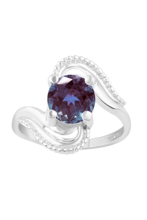 Sterling Silver with Color Changing Alexandrite with Solitaire Ring