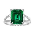 thumbnail image 1 of Sterling Silver with Emerald and White Topaz Halo Ring, 1 of 1