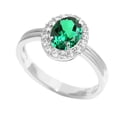 thumbnail image 1 of Sterling Silver with Emerald and White Topaz Halo Ring, 1 of 1