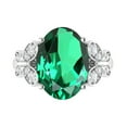 thumbnail image 1 of Sterling Silver with Emerald and White Topaz Solitaire Ring, 1 of 3