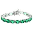 thumbnail image 1 of Sterling Silver with Green Emerald Tennis Bracelet-6.5", 1 of 1