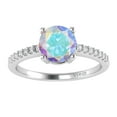 thumbnail image 1 of Sterling Silver with Mercury Opal Topaz and White Topaz Engagement Ring, 1 of 3