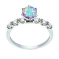thumbnail image 1 of Sterling Silver with Mercury Topaz and White Topaz Engagement Ring, 1 of 3