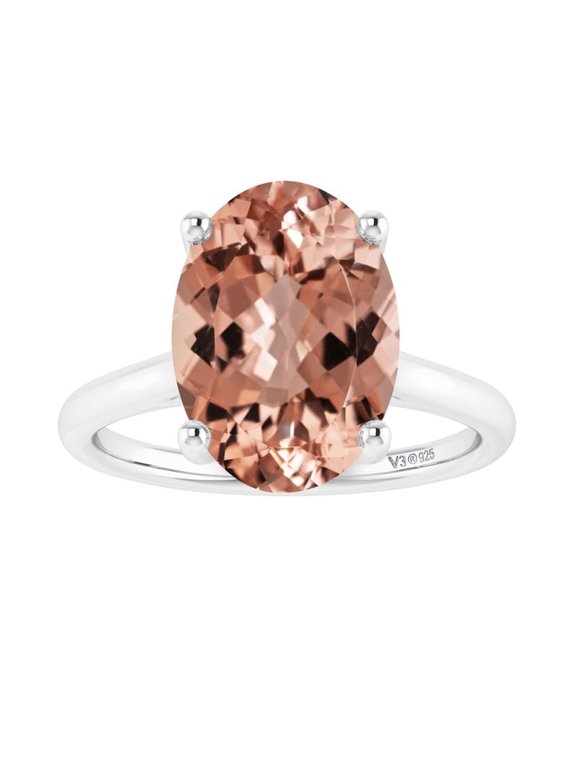 Sterling Silver with Morganite Solitaire Ring