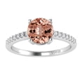 thumbnail image 1 of Sterling Silver with Morganite and White Topaz Engagement Ring, 1 of 1
