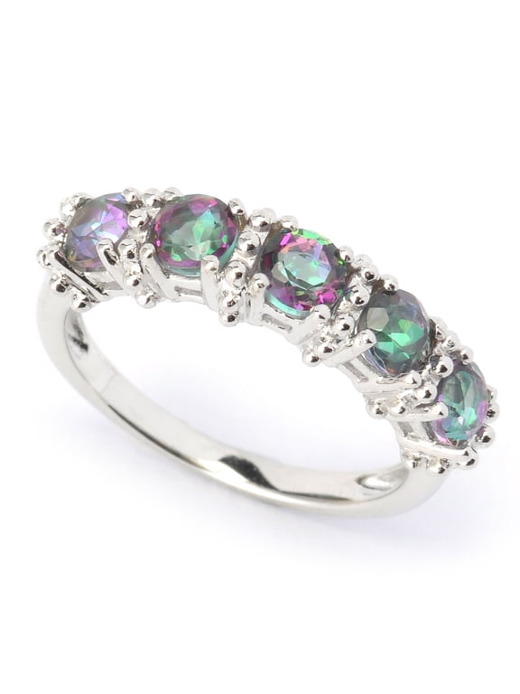 Sterling Silver with Mystic Topaz Five Stone Band Ring