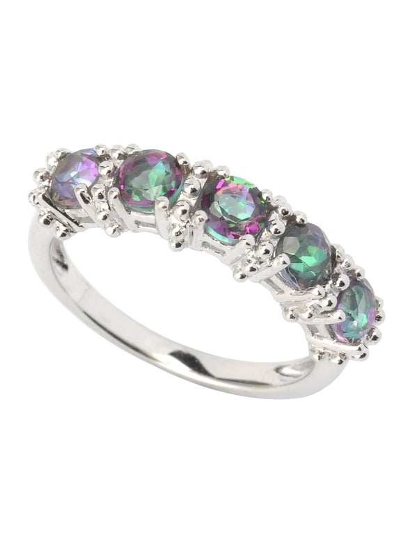 Sterling Silver with Mystic Topaz Five Stone Band Ring