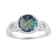 thumbnail image 1 of Sterling Silver with Mystic Topaz and White Zircon Halo Ring, 1 of 3
