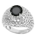 thumbnail image 1 of Sterling Silver with Natuarl Black Diamond and White Topaz Dome Ring, 1 of 4