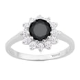thumbnail image 1 of Sterling Silver with Natuarl Black Diamond and White Topaz Halo Ring, 1 of 3