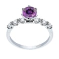 thumbnail image 1 of Sterling Silver with Natural Amethyst and White Topaz Engagement Ring, 1 of 3