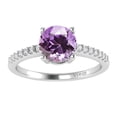thumbnail image 1 of Sterling Silver with Natural Amethyst and White Topaz Engagement Ring, 1 of 3