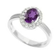 thumbnail image 1 of Sterling Silver with Natural Amethyst and White Topaz Halo Ring, 1 of 1