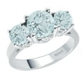 thumbnail image 1 of Sterling Silver with Natural Aquamarine Three-Stone Ring, 1 of 3