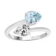 thumbnail image 1 of Sterling Silver with Natural Aquamarine and White Topaz Bypass Ring, 1 of 3