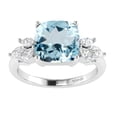 thumbnail image 1 of Sterling Silver with Natural Aquamarine and White Topaz Seven Stone Ring, 1 of 3