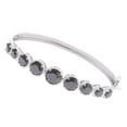 thumbnail image 1 of Sterling Silver with Natural Black Spinel Bangle Bracelet -6.5", 1 of 1