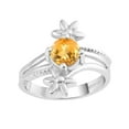 thumbnail image 1 of Sterling Silver with Natural Citrine Solitaire Flower Ring, 1 of 1
