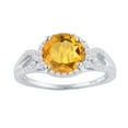 thumbnail image 1 of Sterling Silver with Natural Citrine and White Zircon Halo Ring, 1 of 3
