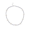 thumbnail image 1 of Sterling Silver with Natural Freshwater Pearl and Amethyst Station Necklace 20" Chain and 2" Extender, 1 of 3