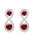 thumbnail image 1 of Sterling Silver with Natural Garnet and White Topaz Drop Earrings, 1 of 5