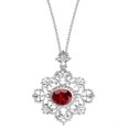 thumbnail image 1 of Sterling Silver with Natural Garnet and White Topaz Framework Pendant with 18" Chain, 1 of 3