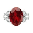 thumbnail image 1 of Sterling Silver with Natural Garnet and White Topaz Solitaire Ring, 1 of 4