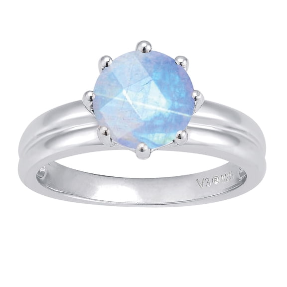 Sterling Silver with Natural Moonstone Solitaire Ring