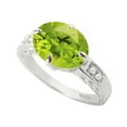 thumbnail image 1 of Sterling Silver with Natural Peridot and White Diamond Vintage Ring, 1 of 3