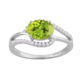 thumbnail image 1 of Sterling Silver with Natural Peridot and White Zircon Engagement Ring, 1 of 3