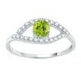 thumbnail image 1 of Sterling Silver with Natural Peridot and White Zircon Evil Eye Ring, 1 of 3