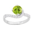 thumbnail image 1 of Sterling Silver with Natural Peridot and White Zircon Promise Ring, 1 of 3