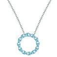 thumbnail image 1 of Sterling Silver with Natural Sky Blue Topaz Circle Pendant with 18" Chain, 1 of 2